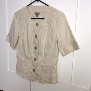 A J. Jill work jacket in cream. Gently used